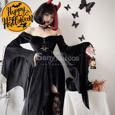 【In Stock】Halloween Cosplay Witch Gothic Black Dress Stage Performance Costume Costumes